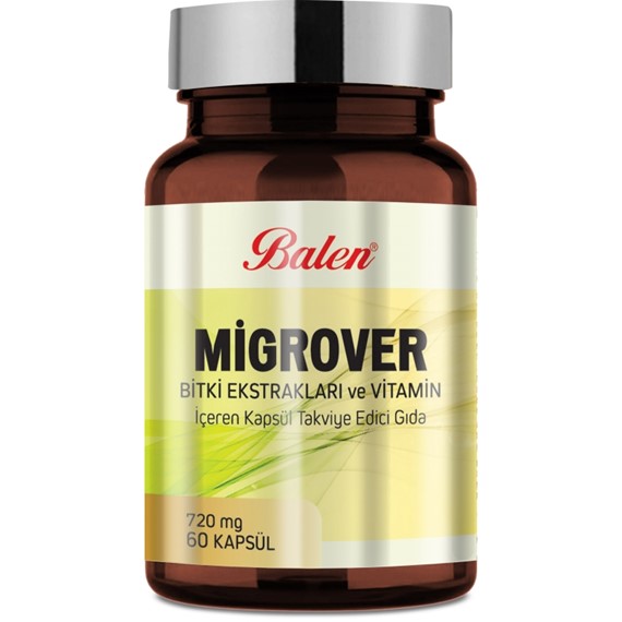 Balen Migrover Bitki Ekstraktları Ve Vitamin İçeren Kapsül Takviye Edici Gıda