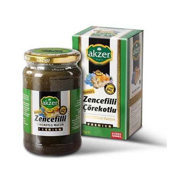 Akzer Zencefilli Çörekotlu Macun Premium (420gr)