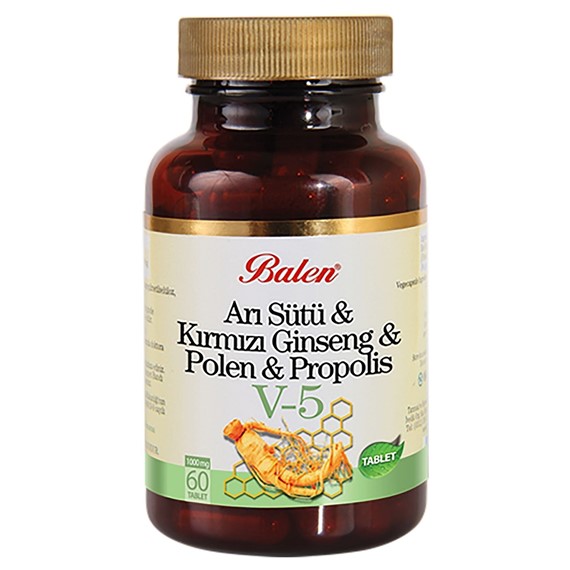Balen (V5) Arı Sütü& Ginseng& Polen& Propolis Tablet 1015 Mg* 60