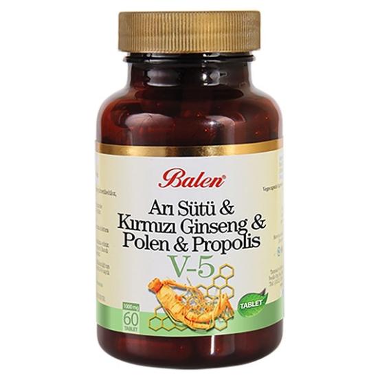 Balen (V5) Arı Sütü& Ginseng& Polen& Propolis Tablet 1015 Mg* 60