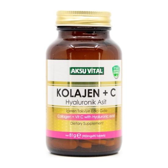 Aksu Vital Kolajen + C Vitamini & Hyaluronik Asit( 60 Tablet 54 Gr)