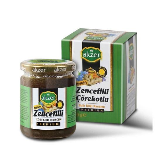 Akzer Zencefilli Çörekotlu Macun Premium (210gr)