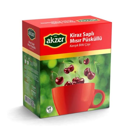 Akzer Kiraz Saplı & Mısır Püsküllü Çay 60’lı